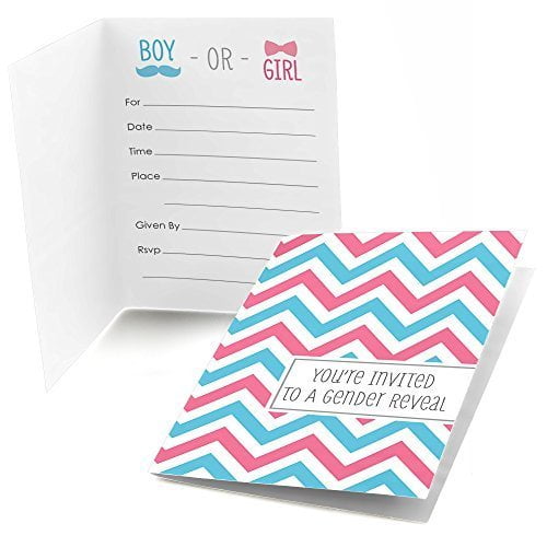 10 x Personalised Gender Reveal Baby Shower Party Invitations with Envelopes 08 10 x Personalised Gender Reveal Baby Shower Party Invitations with Envelopes 08